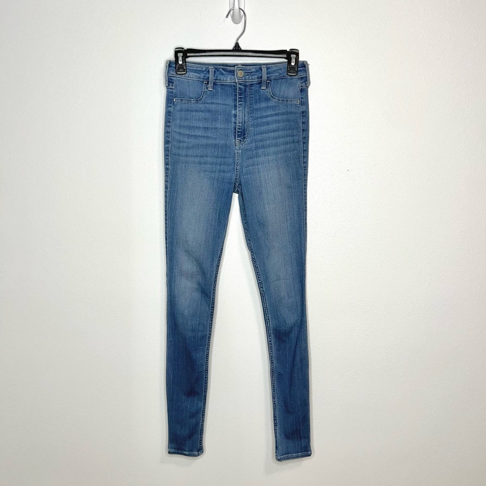 Hollister Ultra High-Rise Skinny Jeans Stretch Jeggings Blue Wash Denim 5L 27x30